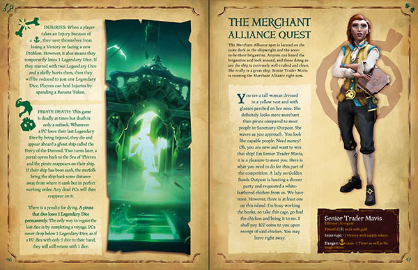 Sea of Thieves Roleplaying Game Combo (Base game, 1x Legendary Dice box and A Tale of Two Captains expansion)