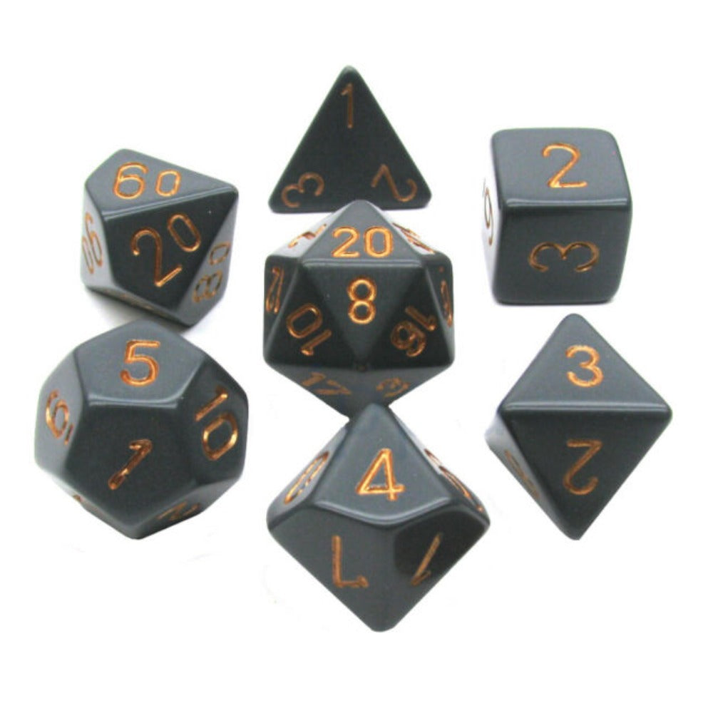 Chessex Opaque Black/Gold 7 Die Set
