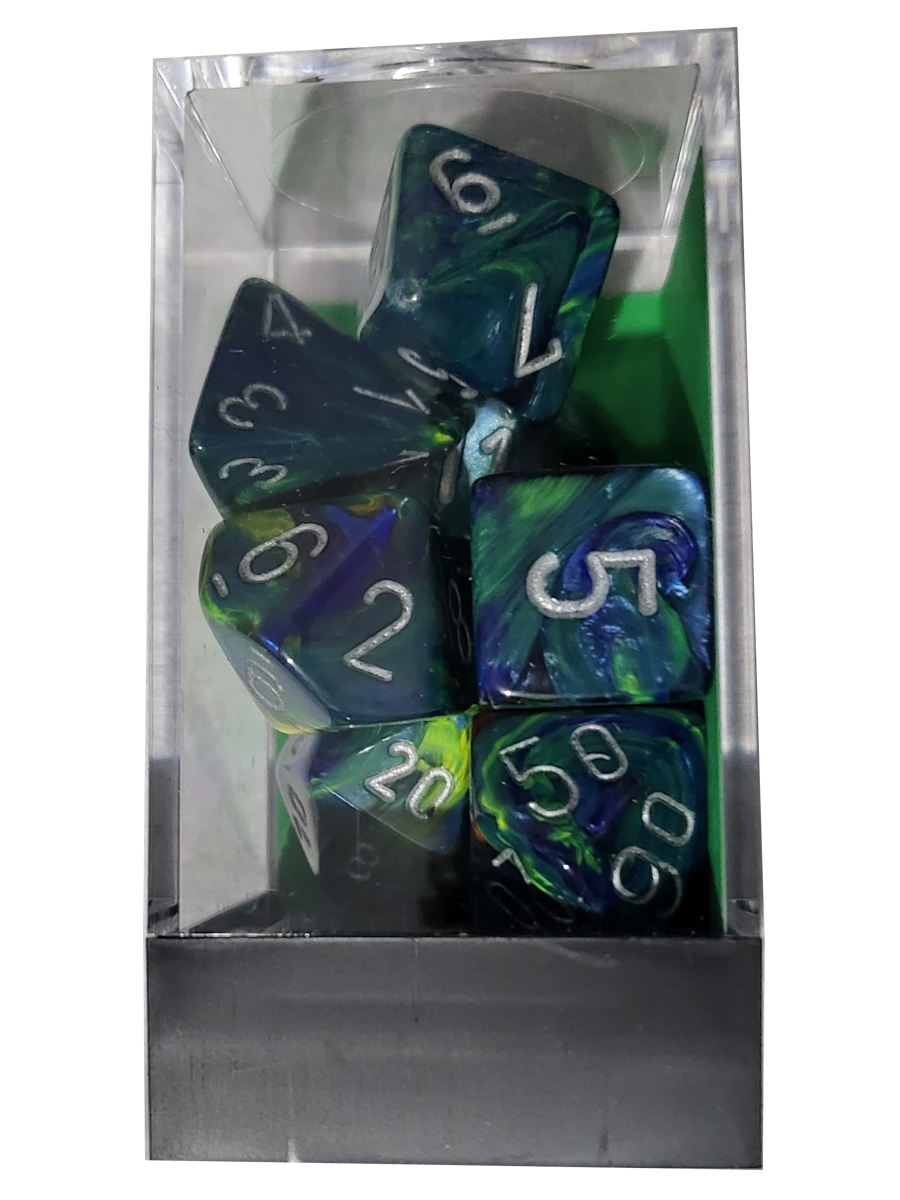 Chessex Festive Green/Silver 7 Die Set