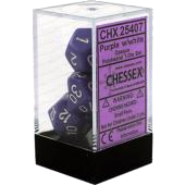 Chessex Opaque Purple/White 7 Die Set