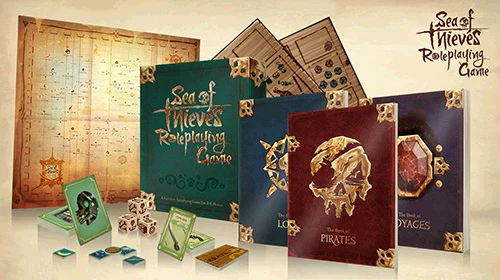 Sea of Thieves Roleplaying Game Combo (Base game, 1x Legendary Dice box and A Tale of Two Captains expansion)