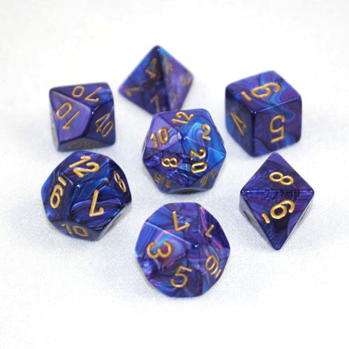 Chessex Lustrous Purple/Gold 7 Die Set