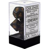 Chessex Opaque Black/Gold 7 Die Set