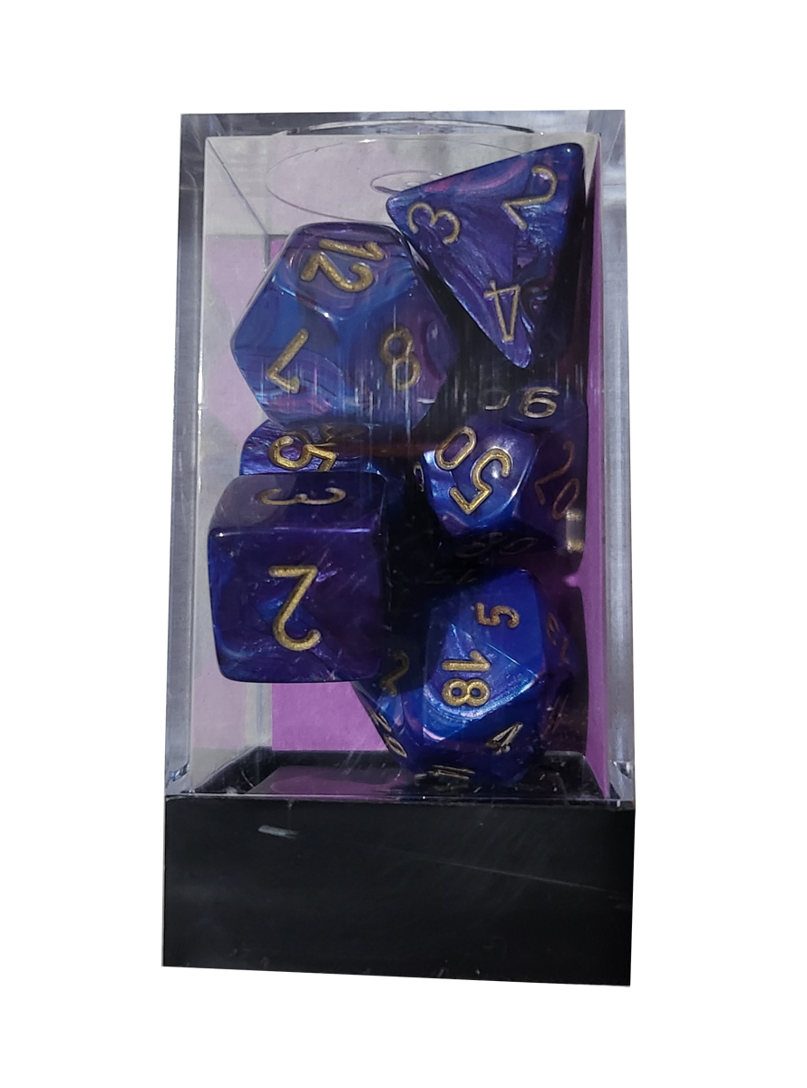 Chessex Lustrous Purple/Gold 7 Die Set